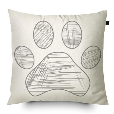Imagem de Almofada Algodão Estampada Pata 40x40cm Cinza - FASTLAR