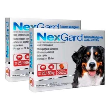 Imagem de 2 Nexgard Para Cães De 25 Á 50 Kg 6 Cp Antipulga E Carrapato