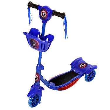 Imagem de Patinete Capitão America Para Crianças Scooter 3 Rodas Brinquedo Infan
