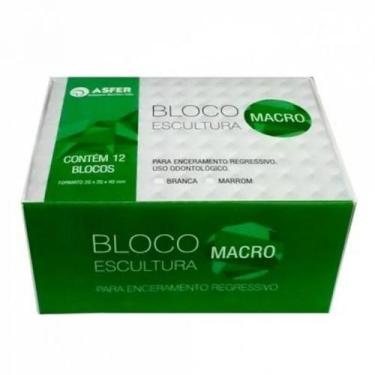 Imagem de Cera Bloco Macro Escultura Marrom Protese Dentaria C/12 Asfer