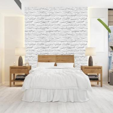 Imagem de Papel de Parede Riva Branco ou Cinza - Rolo com 10 Metros  Revestiment