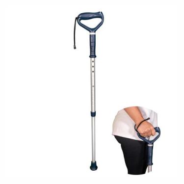 Imagem de Bengala Com Apoio Tipo T Anatômica Fixa Mercur Com Regulagem, Azul Esc