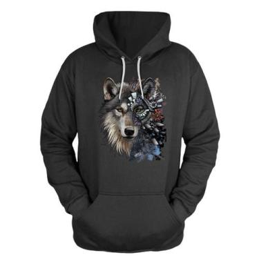 Imagem de Blusa De Frio Moletom Canguru Capuz Lobo Peças - MP Moda Masculina, Pr