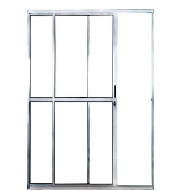 Imagem de Porta balcão 2 folhas 2,10x1,20 com fechadura no alumínio brilhante - 