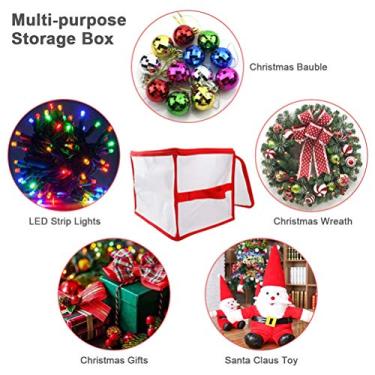 Imagem de Estojo de Armazenamento Transparente para Decorações de árvores de Natal, Luzes LED e Garla - Caixa de Armazenamento de para Organização de Decoração de