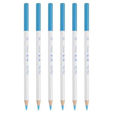 Imagem de PATIKIL Conjunto de lápis de cor azul celeste, 6 lápis de cor a óleo, lápis de desenho de madeira para artistas, pintura, esboço