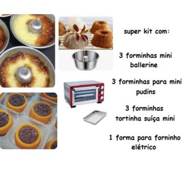 Imagem de Kit 9 Mini Forminhas Para Bolo Baby + 1 Forma Tamanho 0 Para Forno Elé