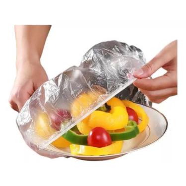 Imagem de Kit com 100 tampas descartáveis para alimentos - bazar do saara