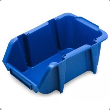 Imagem de Kit Com 10 Caixas Bin Organizadora Plástica Nº7 Azul - Brasilider