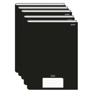 Imagem de Kit com 5 Cadernos Brochurão 96 Folhas Preto 20cmx27cm Jandaia