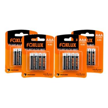 Imagem de Pilha Alcalina Palito AAA  Foxlux com 16 Unidades