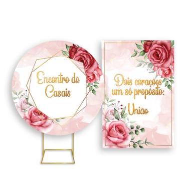 Imagem de Painel De Festa Redondo 1,50x1,50 + Painel Vertical 1,50x2,20 - Encont