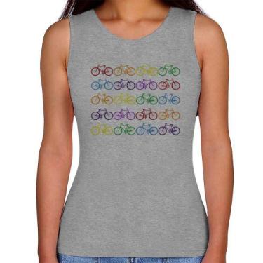 Imagem de Regata Feminina Bicicletas Coloridas - Foca na Moda, Cinza, GGG