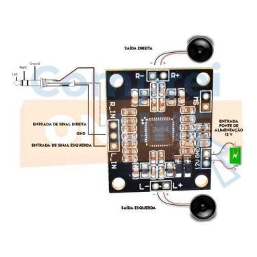 Imagem de Mini Amplificador Estéreo 2x 15w Pam8610 Classe D Arduino - Comprei On