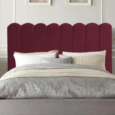 Imagem de Cabeceira Estofada Alanis 195CM King Suede Bordo - D A DECOR - D&A Dec