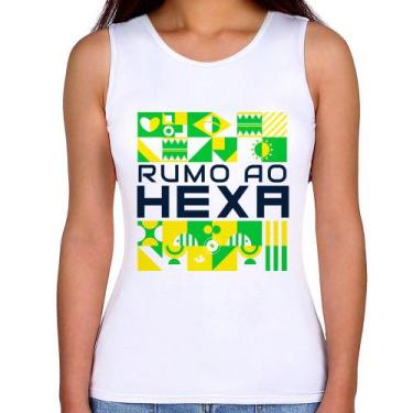 Imagem de Regata Feminina Rumo ao Hexa - Foca na Moda, Branco, GG