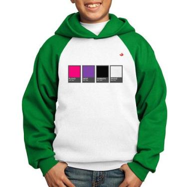 Imagem de Moletom Infantil Rock Color Guide - Foca na Moda, Branco, Verde, 8