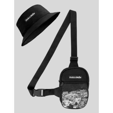 Imagem de Bolsa Shoulder Bag Transversal Tira Colo Necessaire Favela + Chapeu Bu