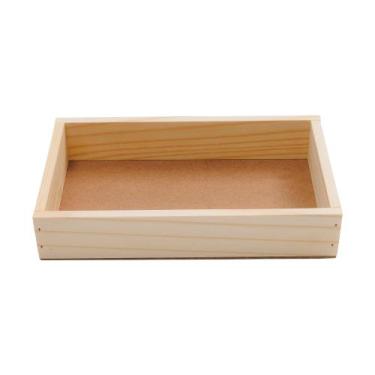 Imagem de Caixa Box Bandeja Madeira Pinus cru caixote baixo - Coisas da Flávia, 
