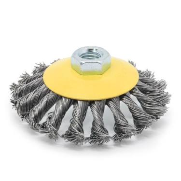 Imagem de Escova Conica Aço Carbono Copo M14 4"Torcido Esmerilhadeira - Tradesta