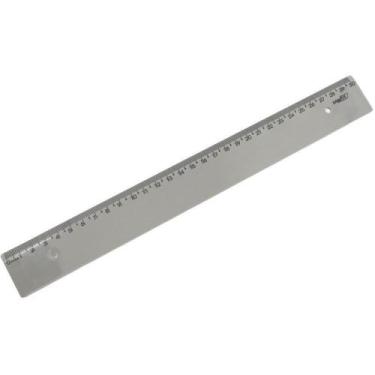 Imagem de Régua de Poliestireno NEW Line Cinza 30CM - Pacote com 10 Unidades - W