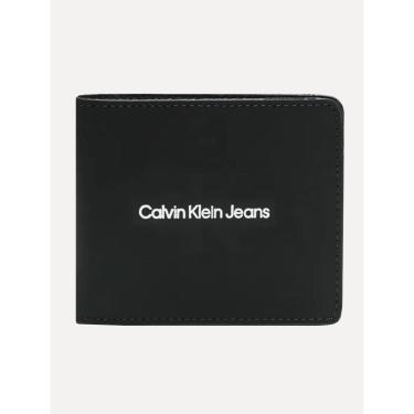 Imagem de Carteira Calvin Klein Masculina Couro Re Issue Stripe Preta-Masculino