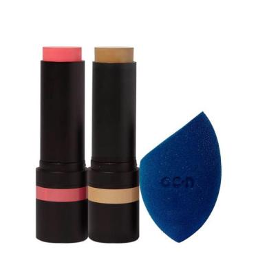 Imagem de Kit Océane Edition Blush Cloudy Pink Stick Contorno Marrom Claro e Fla