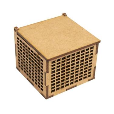 Imagem de Kit 50 Caixa Quadrada Biju ou Lembrancinha Quadriculado 6x6x5 Laser Md