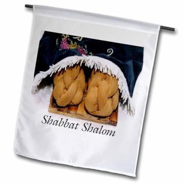 Imagem de 3dRose Fl_307334_1 Bandeira com imagem de Shabat Shalom com foto de pão de Challah