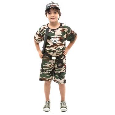 Imagem de Fantasia Militar Masculino Infantil - Jade Fashion, P