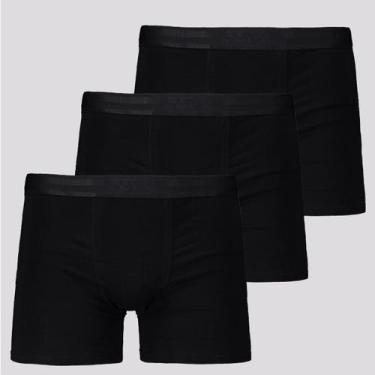 Imagem de Kit de 3 Cuecas Boxer Lupo Elastic Soft Preta, M