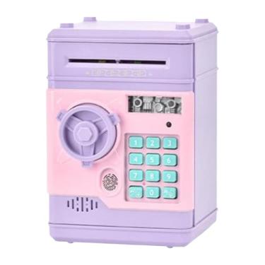Imagem de Máquina eletrônica do atm do cofrinho, educacional, grande capacidade, caixa de poupança brinquedo banco de dinheiro eletrônico para meninos meninas, Roxo Rosa
