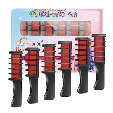 Imagem de MSDADA Novo Pente de Giz de Cabelo Temporário para Coloração de Cabelo para Meninas Crianças com Cabelos Claros, Giz de Cabelo Lavável para Meninas de 4, 5, 6, 7, 8, 9, 10 Anos, Cosplay, Faça Você Mes