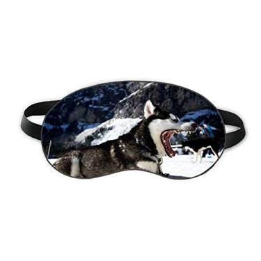 Imagem de Big Mouth Dog Snow Husky Picture Sleep Eye Shield Soft Night Vlindfold Shade Cover