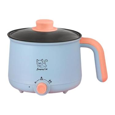 Imagem de FytStycale Mini Hot Pot Fogão Elétrico Panela Multifuncional 1.8L Macarrão Panela Antiaderente para Ramen Bolinho Sopa Shabu Shabu Escritório, Panela
