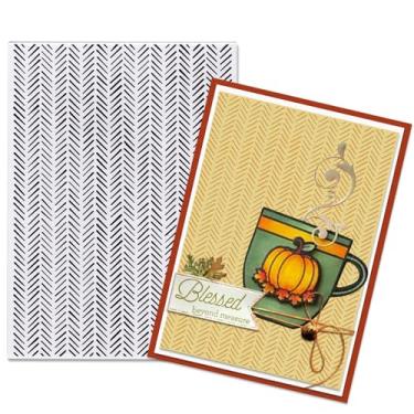 Imagem de Glodecart Chevron Pasta de relevo de fundo em espinha de peixe, estampas texturizadas de plástico, padrão básico, modelo de pasta em relevo Chevron para fazer cartões, scrapbooking, papel, artesanato,