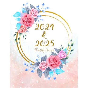 Imagem de 2024-2025 Monthly Planner: January to December 8.5" x 11 - Pretty Floral Cover