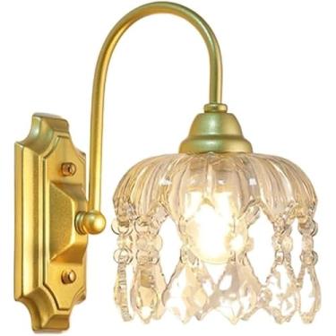 Imagem de Luminárias de parede de vidro de luxo French Light 12W, três cores, reguláveis, com base E14/E12, arandelas de parede, decoração de casa, penteadeira, luz de parede para quarto, cabeceira