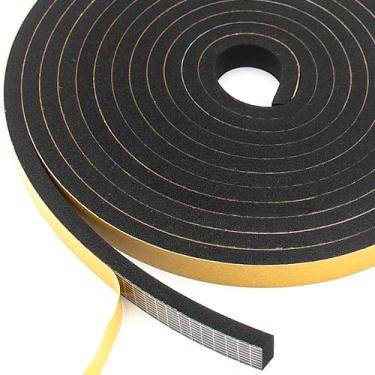 Imagem de GHAMYEE Fita de Vedação de Porta com Vedação Contra Intempéries, Adesivo Forte, À Prova de Som, À Prova de Luz, Fita de Espuma À Prova de Intempéries, Tira de Isolamento para Porta (1/2 Pol. X 1/4 Pol