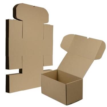 Imagem de HESESOH Conjunto de 20 caixas de transporte de 11x6x6 polegadas, caixa de papelão ondulado marrom, mailer de literatura para embalar pequenas empresas