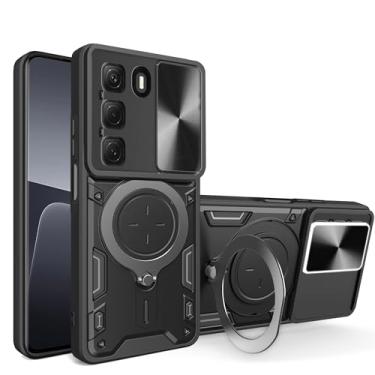 Imagem de Elubugod Capa compatível com Infinix Hot 50 4G, com capa de lente de câmera deslizante compatível com Infinix Hot 50 4G X6882 capa preta