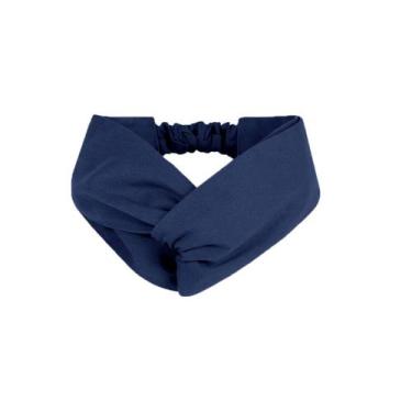 Imagem de Faixa de Cabelo Turbante Bandana Azul Marinho Chef Cozinha - CASACHA