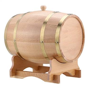 Imagem de Dispensador de Barril de Vinho de Madeira Vintage Grande, 10L de Madeira de Carvalho para Armazenamento Barril de Madeira 10 Litros de Carvalho Uísque Bourbon Tequila Cozinhar e
