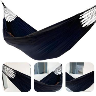 Imagem de Rede De Dormir Descanso Grande Casal Jeans Algodão - Itens Casa Têxtil