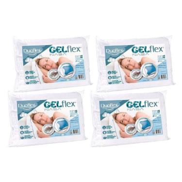 Imagem de Travesseiro Viscoelástico Gel Nasa Gn1101 C/ Capa Percal 200 Fios Kit C/ 4 Un (50x70) - Duo