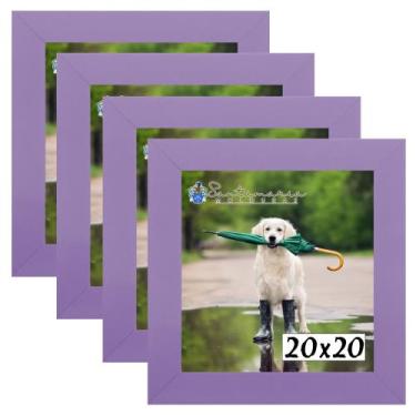 Imagem de Kit 4 Porta Retrado Molduras 20x20 Lilás - Santamaria Molduras