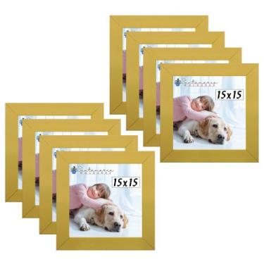 Imagem de Kit 8 Porta Retrado Molduras 15x15 Amarelo - Santamaria Molduras