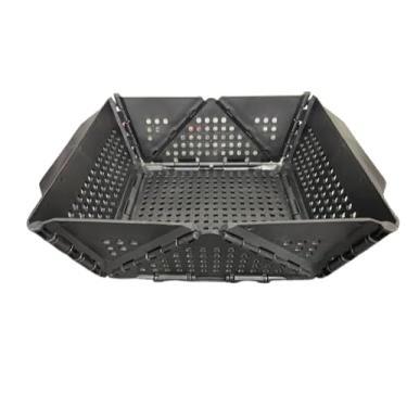 Imagem de Cesta De Drenagem Cesta De Frutas Grande Capacidade DobráVel PortáTil Multifuncional PláStico ReforçAdo Cesta De Cozinha(preto)