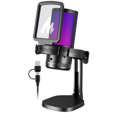 Imagem de Microfone USB Gamer MAONO GamerWave com Luzes RGB