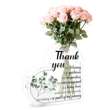 Imagem de Beshoul Vaso de coração, vaso acrílico em forma de coração para flores, agradecimento, presentes de aposentadoria para chefe, colegas de trabalho, líder, professor, vaso decorativo de flores de